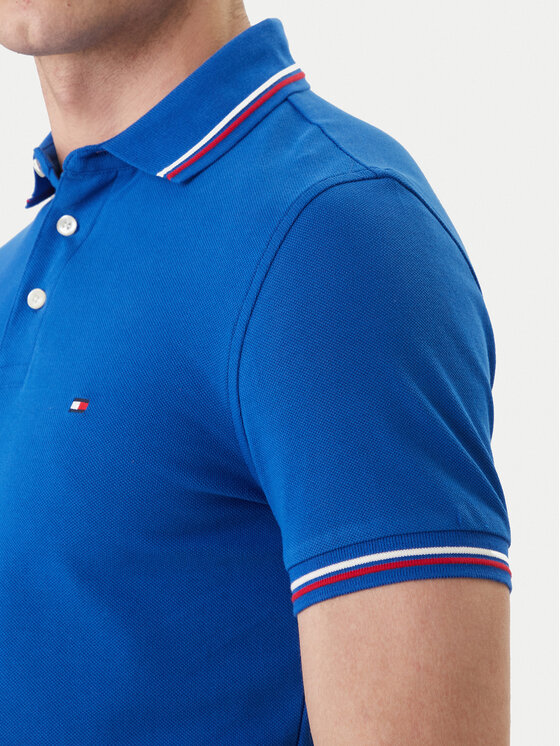 Tommy Hilfiger Tommy Hilfiger Polo Seasonal MW0MW39993 Niebieski Slim Fit
