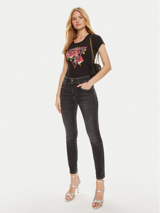 Guess Guess Τζιν W4YA25 D5DY1 Μαύρο Slim Fit