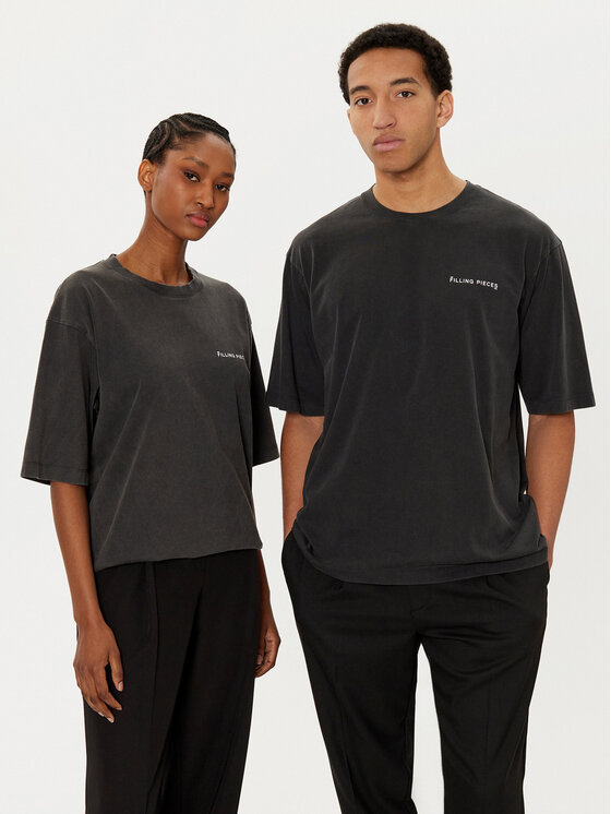 Filling Pieces Filling Pieces Tricou Unisex 7441378 Negru Boxy Fit