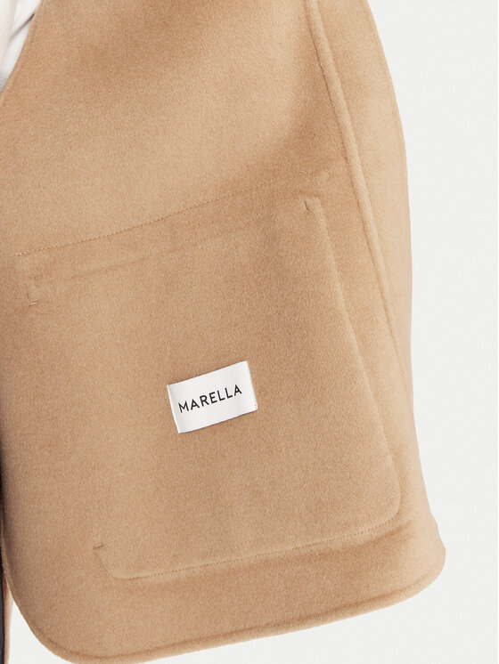 Marella Marella Cappotto di lana Gettone 2523086011 Beige Loose Fit