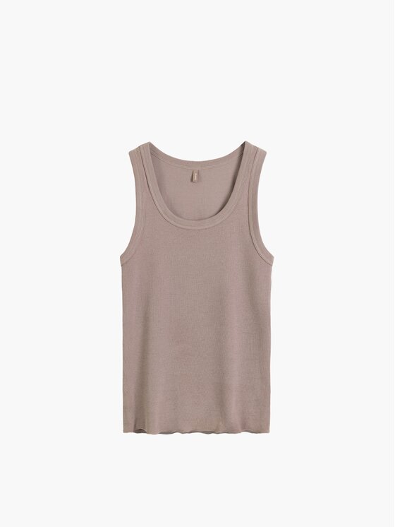 Atlantic Atlantic Top Ribbed Beżowy Regular Fit