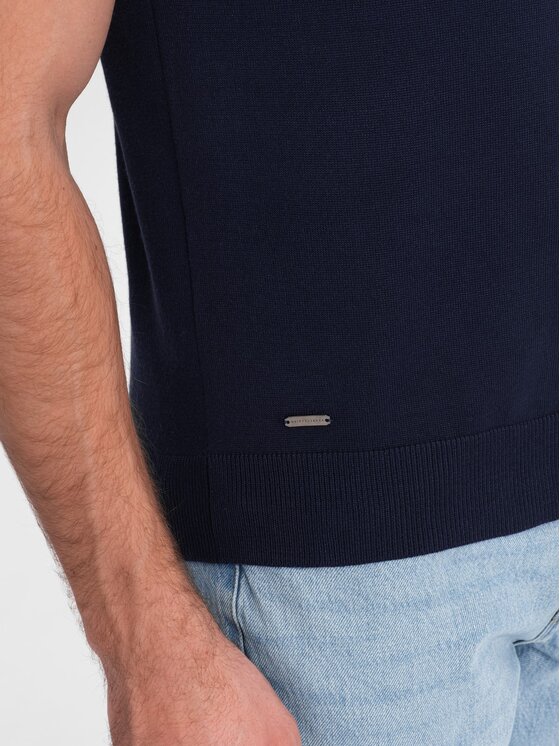 Ombre Ombre Polokošile OM-POSS-0118 Tmavomodrá Regular Fit