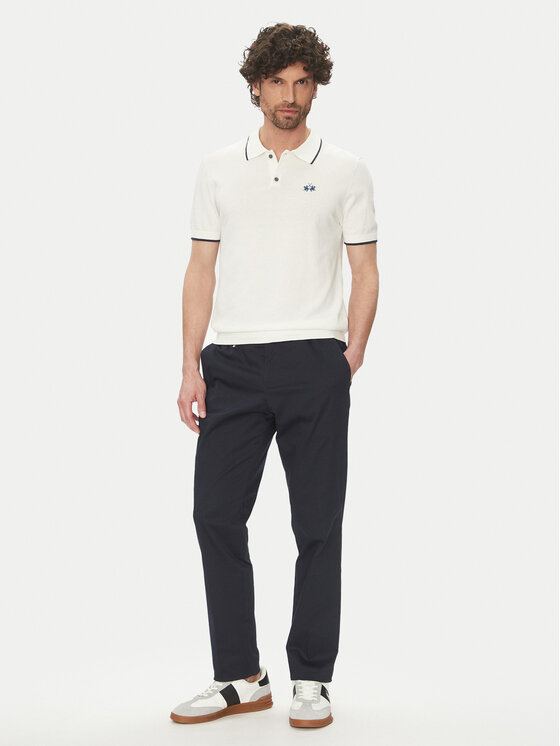 La Martina La Martina Polo majica Austin MAS001 YC041 Bela Regular Fit