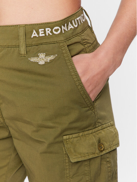 Aeronautica Militare Aeronautica Militare Шорти от плат 231BE186DCT3119 Зелен Regular Fit