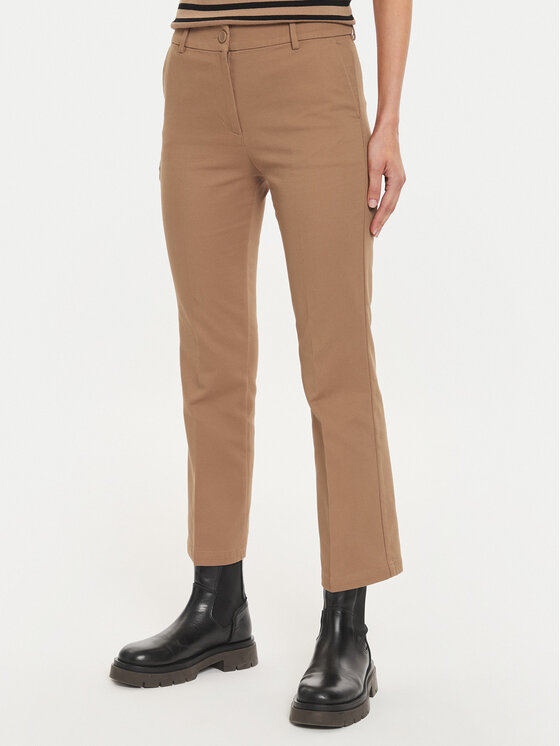 Sisley Bavlnené nohavice 45G2LE02X Hnedá Slim Fit
