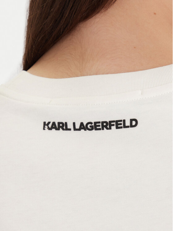 KARL LAGERFELD KARL LAGERFELD Tričko A1W17129 Écru Regular Fit