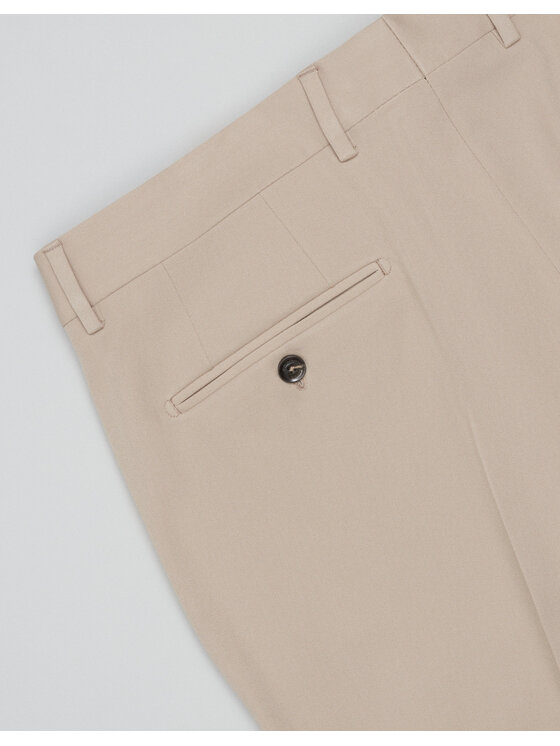 Borgio Borgio Spodnie garniturowe spodnie_lido_02_bz_sf+ Beżowy Slim Fit