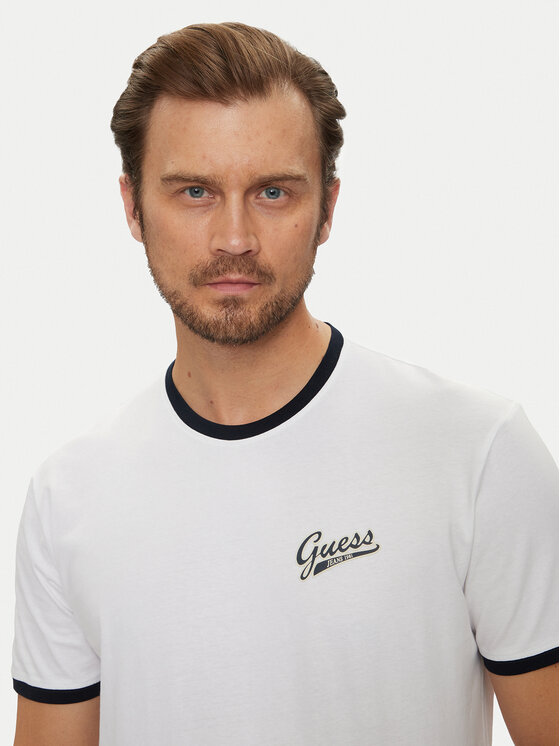 Guess Jeans Guess Jeans T-Shirt M4YI43 K8FQ4 Bílá Regular Fit
