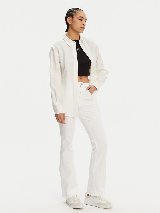 Calvin Klein Jeans Calvin Klein Jeans Blugi J20J225511 Alb Bootcut Fit