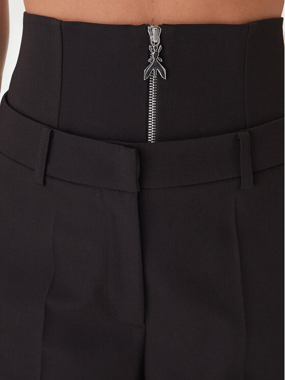 Patrizia Pepe Patrizia Pepe Medžiaginės kelnės 2P1706 A498 Juoda Regular Fit