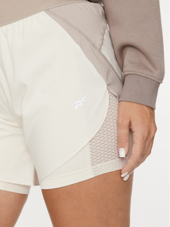 Reebok Reebok Szorty sportowe Running 2 in 1 Short 100076065 Beżowy Slim Fit