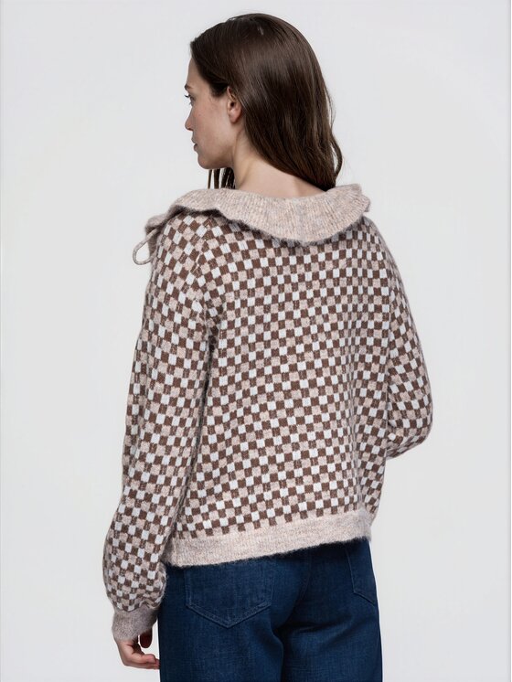 Ombre Ombre Svetr OW-SW-E0040 Béžová Relaxed Fit