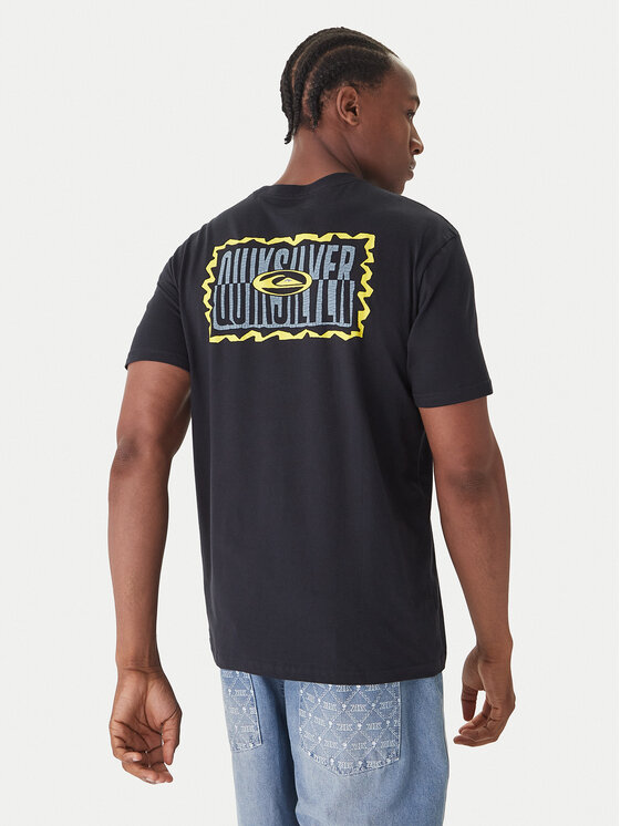 Quiksilver Męski T-Shirt, rozmiar L, Czarny, Gotam EQYZT08177