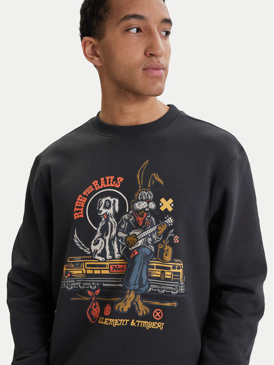 Element Element Majica dugih rukava Timber Aboard Cr ELYSF00311 Crna Regular Fit