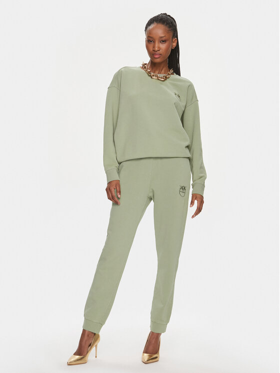 PINKO Pinko Felpa Setup 101831 A1N7 Verde Relaxed Fit
