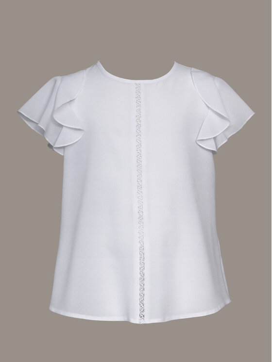 SLY SLY Bluzka 4S-108 Biały Comfortable Fit