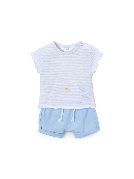 Mayoral Mayoral Set 2 tricouri și pantaloni scurți 1626 Albastru celest Regular Fit