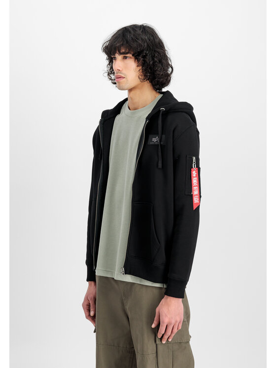 Alpha Industries Alpha Industries Bluza Back Print Zip Hoodie Czarny Regular Fit