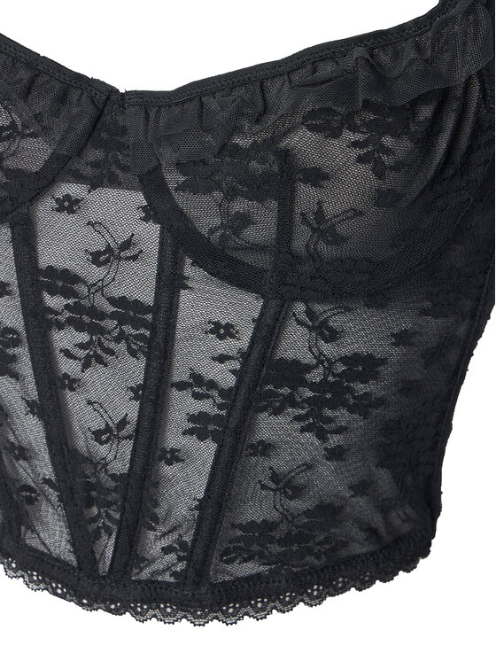 Hunkemöller Hunkemöller Nedrček s kostjo Darcy 302364 Črna