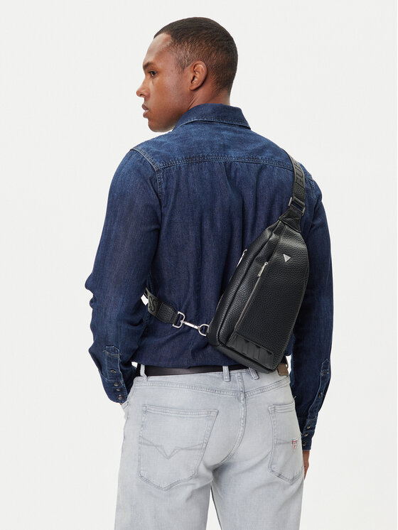 Guess Guess Мъжка чантичка HMTOLG P5407 Черен