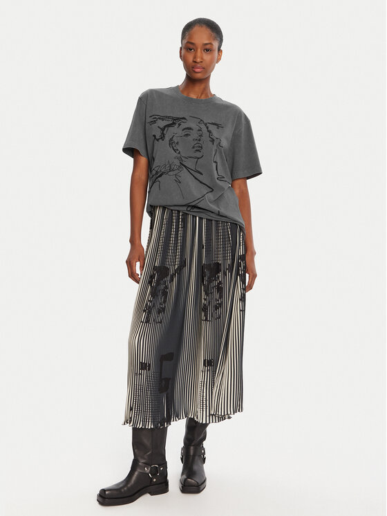 Desigual Desigual Тишърт Budapest 25WWTK47 Сив Regular Fit