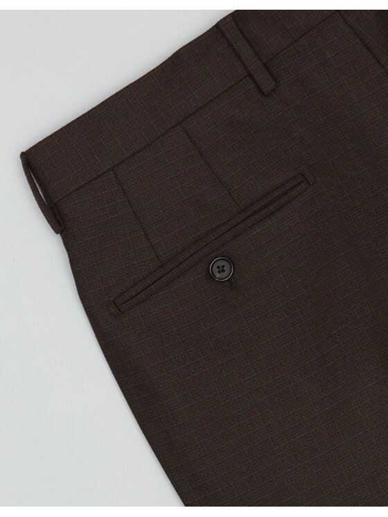 Borgio Borgio Spodnie garniturowe erbezzo Brązowy Super Slim Fit