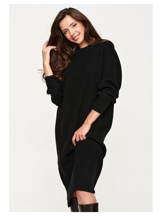 Makadamia Makadamia Sweter S180 Czarny Loose Fit