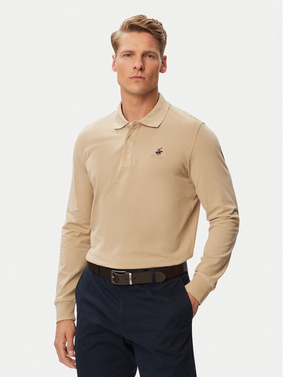 Beverly Hills Polo Club Tricou polo P-SS26M-P424125 Bej Regular Fit
