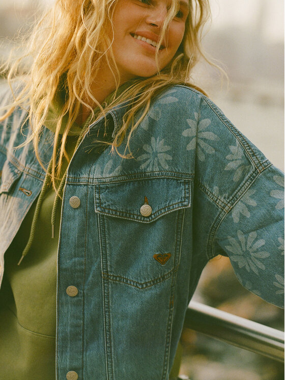 Roxy Roxy Τζιν μπουφάν Salty Horizon ERJJK03700 Μπλε Regular Fit