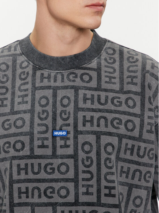 HUGO Hugo T-Shirt Nidane 50510552 Szary Relaxed Fit