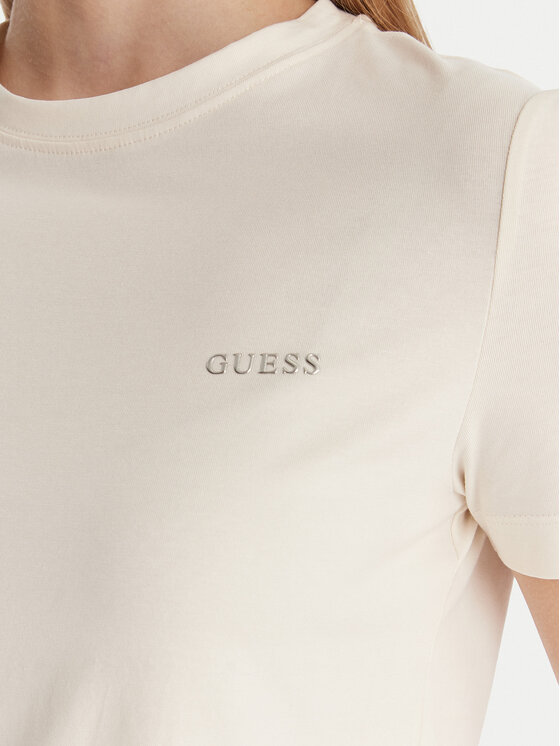 Guess Guess Tričko V6RI07 J1314 Écru Regular Fit