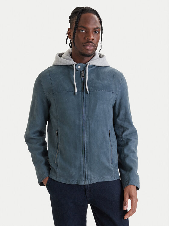 Milestone Geacă de piele Rivoli 612205 60785 Albastru Regular Fit