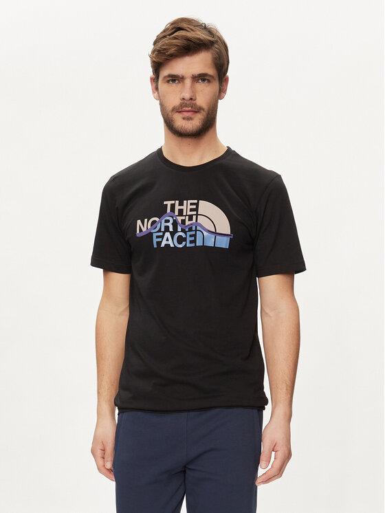 The North Face The North Face Тишърт Mountain Line NF0A87NT Черен Regular Fit