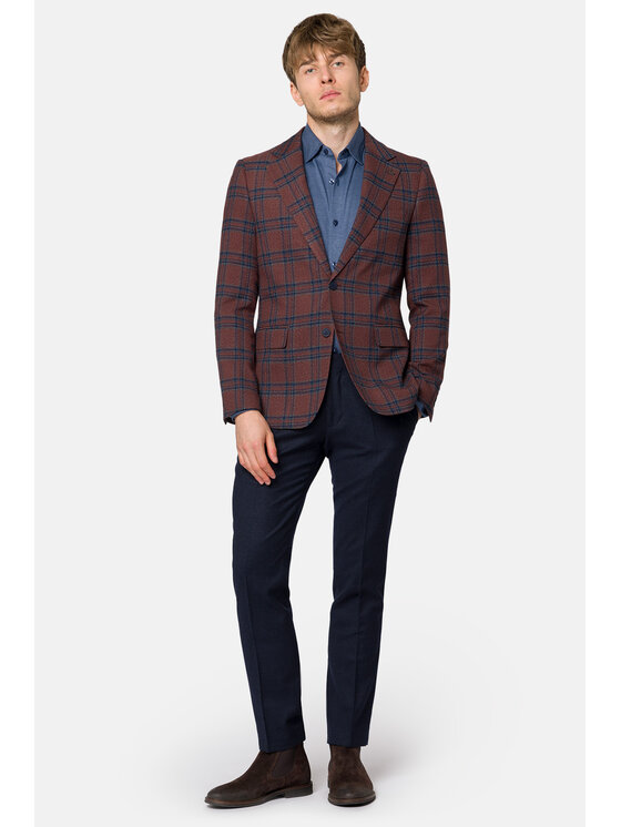 Lancerto Lancerto Marynarka Glenhope MA131223000016 Bordowy Slim Fit