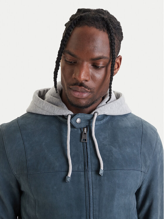 Milestone Milestone Giacca di pelle Rivoli 612205 60785 Blu Regular Fit