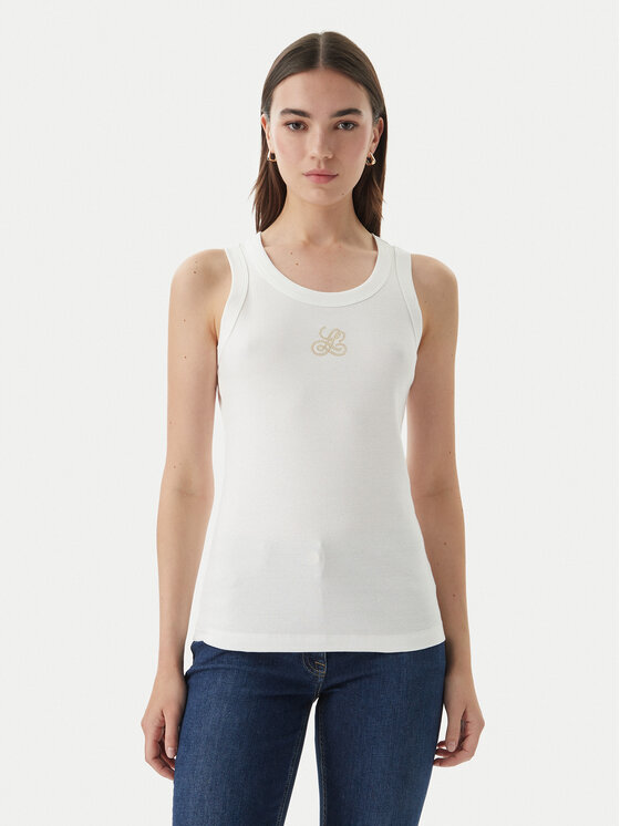 Luisa Spagnoli Luisa Spagnoli Top Bordo 543281 Valge Slim Fit