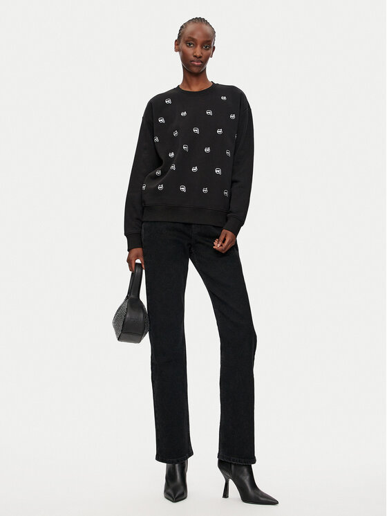 KARL LAGERFELD KARL LAGERFELD Mikina 246W1800 Černá Regular Fit