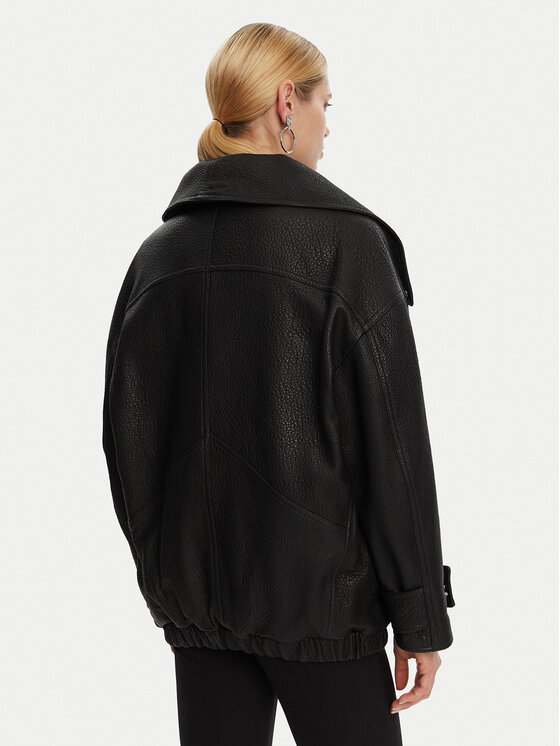 Dolce&Gabbana Dolce&Gabbana Geacă de piele F9S01L HULVN Negru Oversize