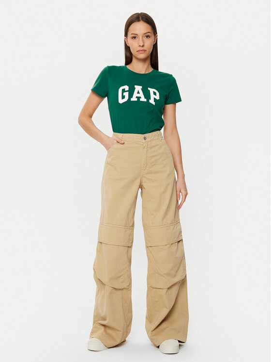 Gap Gap T-Shirt 417797-20 Zielony Regular Fit