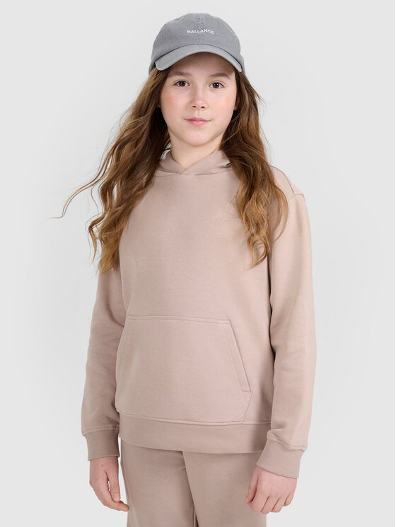 4F 4F Bluza BASIC+ Beżowy Oversize
