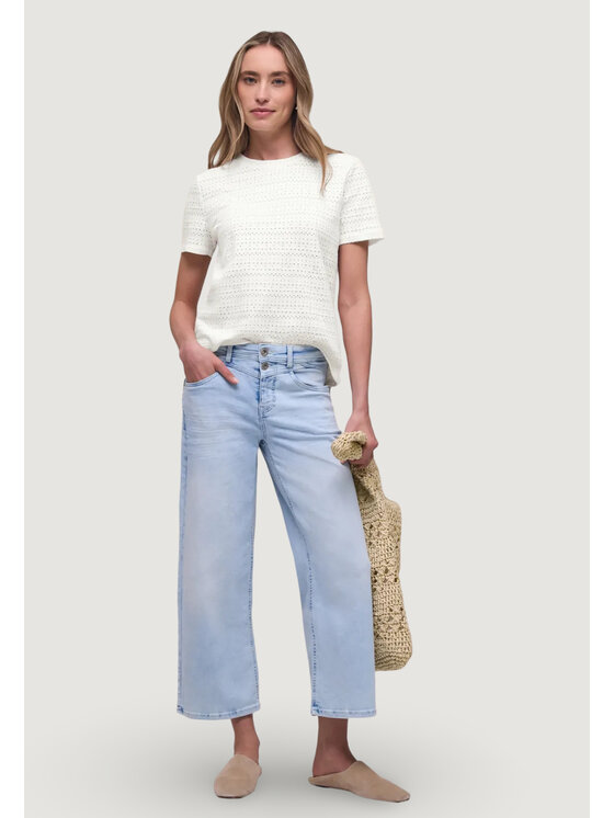 Street One Street One T-shirt SOL_summer lace shirt Bianco Shirt Fit