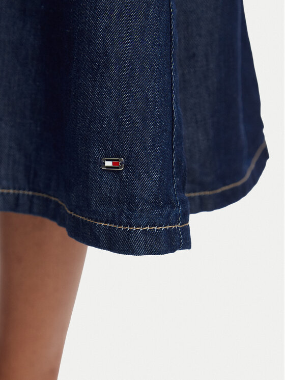 Tommy Hilfiger Tommy Hilfiger Jeans haljina Volant WW0WW49997 Plava Regular Fit