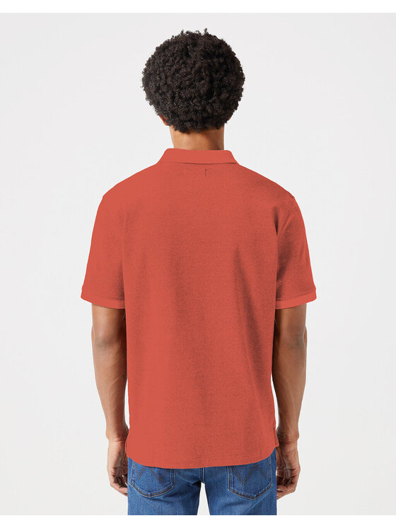 Wrangler Wrangler T-Shirt REFINED POLO SHIRT Czerwony Regular Fit