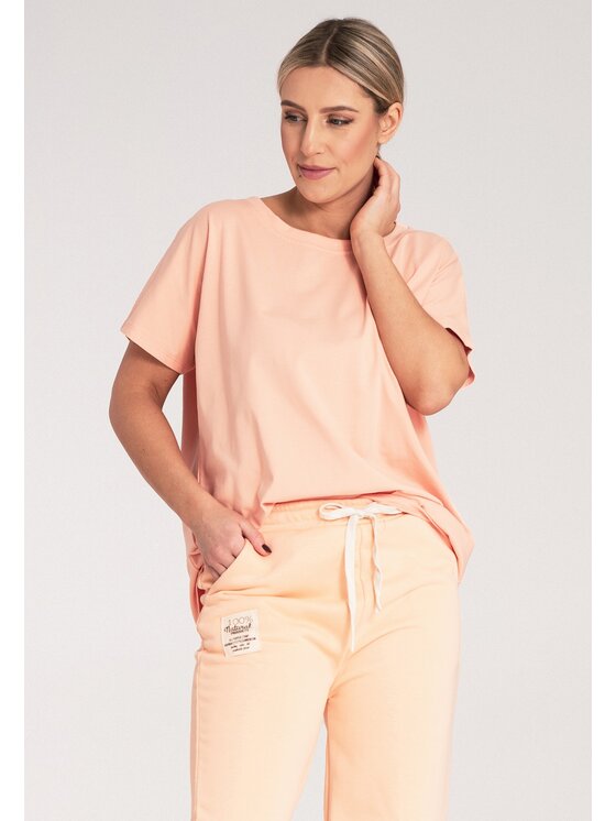 FIGL FIGL T-Shirt M1164 Pomarańczowy Regular Fit