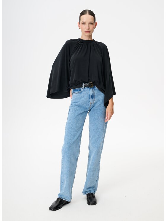 LEBRAND LEBRAND Bluzka Paloma Czarny Regular Fit