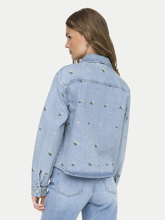 ONLY ONLY Τζιν πουκάμισο Cassie 15349520 Μπλε Oversize