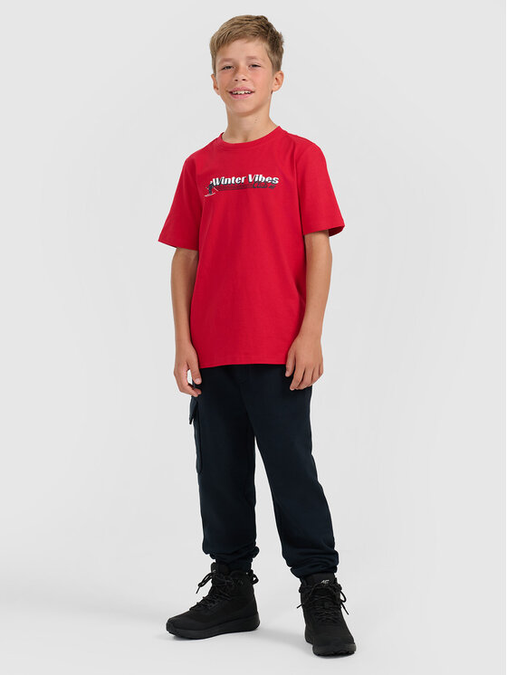 4F 4F T-Shirt APRES SKI Czerwony Regular Fit