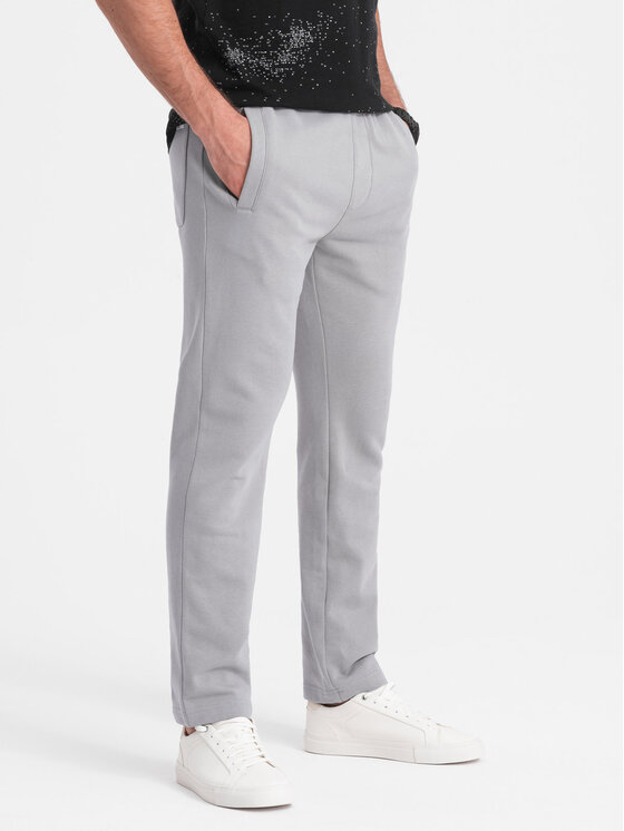 Ombre Ombre Spodnie dresowe OM-PABS-0206 Szary Regular Fit