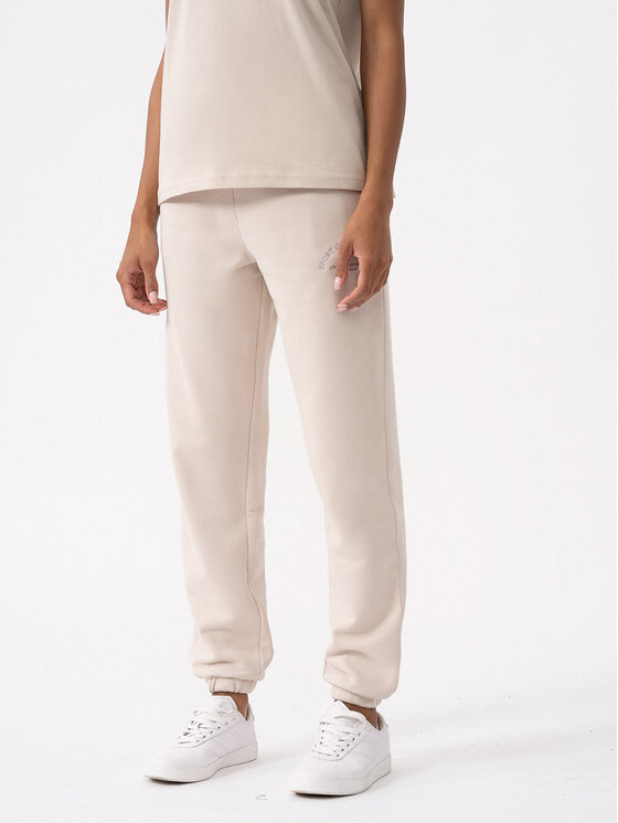 4F 4F Παντελόνι φόρμας 4FAW23TTROF472 Μπεζ Regular Fit