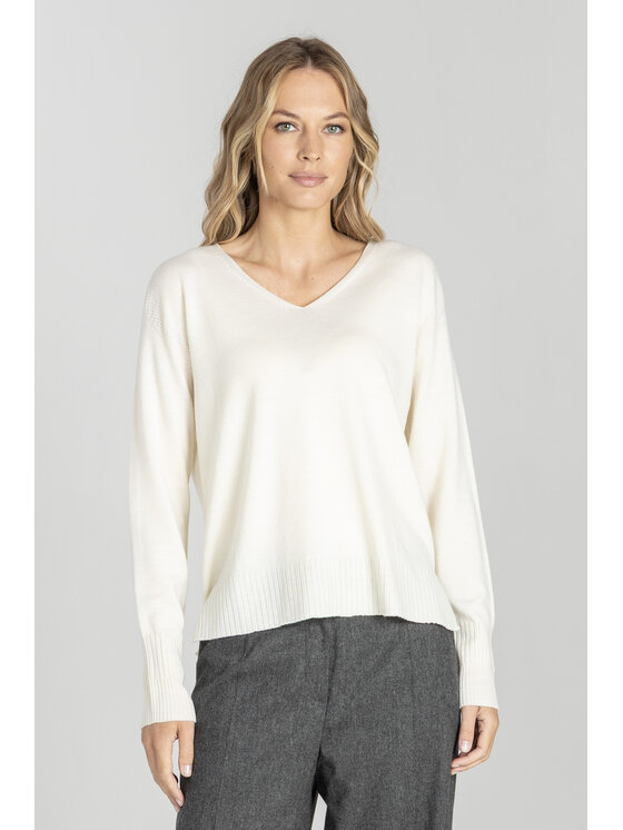 Deni Cler Milano Deni Cler Milano Sweter T-DC-S474-E5-90-10-1 Biały Regular Fit